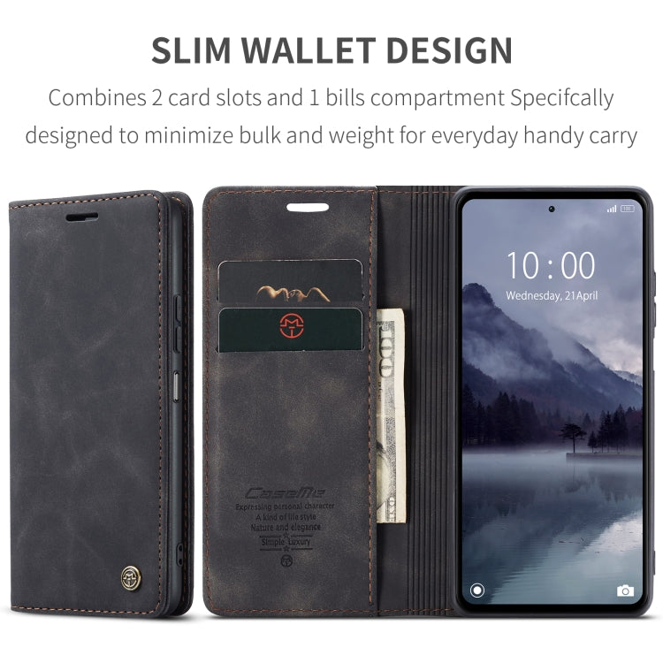 For Xiaomi Redmi 12 4G / 12 5G/Note 12R CaseMe 013 Multifunctional Horizontal Flip Leather Phone Case(Black) - Xiaomi Cases by CaseMe | Online Shopping UK | buy2fix