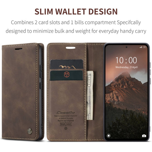 For Xiaomi Redmi Note 13 4G CaseMe 013 Multifunctional Horizontal Flip Leather Phone Case(Coffee) by CaseMe