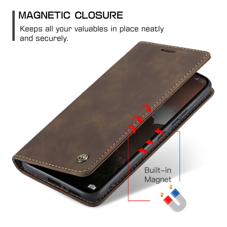 For Xiaomi Redmi Note 13 4G CaseMe 013 Multifunctional Horizontal Flip Leather Phone Case(Coffee) by CaseMe