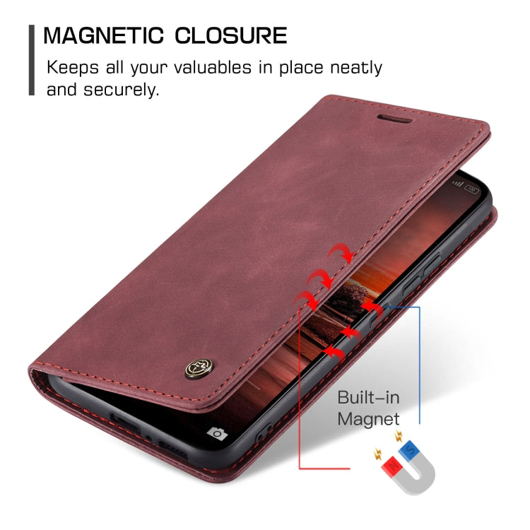 For Xiaomi Redmi Note 13 4G CaseMe 013 Multifunctional Horizontal Flip Leather Phone Case(Wine Red) by CaseMe