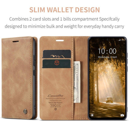 For Xiaomi Redmi Note 13 4G CaseMe 013 Multifunctional Horizontal Flip Leather Phone Case(Brown) by CaseMe