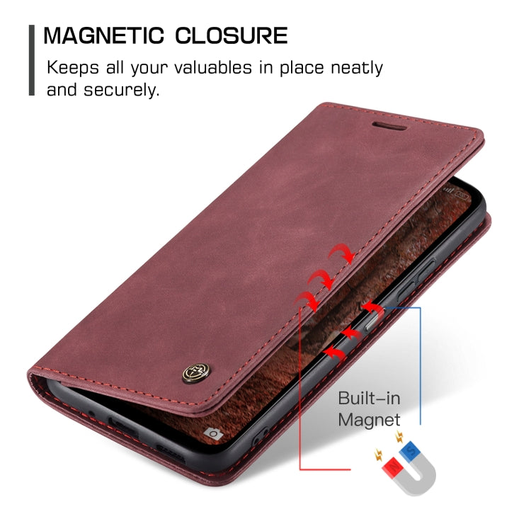 For Xiaomi Redmi Note 13 5G CaseMe 013 Multifunctional Horizontal Flip Leather Phone Case(Wine Red) by CaseMe