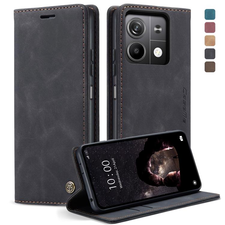 For Xiaomi Redmi Note 13 5G CaseMe 013 Multifunctional Horizontal Flip Leather Phone Case(Black) - Xiaomi Cases by CaseMe | Online Shopping UK | buy2fix