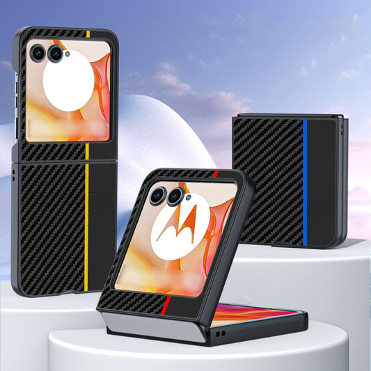 For Motorola Razr 50 / Razr 60 Ultra-thin Carbon Fiber Texture Printing Phone Case(Black Red) - Motorola Cases by buy2fix | Online Shopping UK | buy2fix