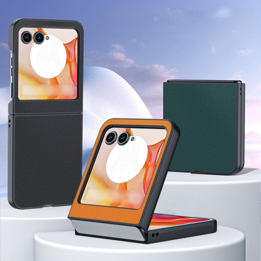 For Motorola Razr 50 / Razr 60 Ultra-thin Plain Skin Leather Phone Case(Orange) - Motorola Cases by buy2fix | Online Shopping UK | buy2fix