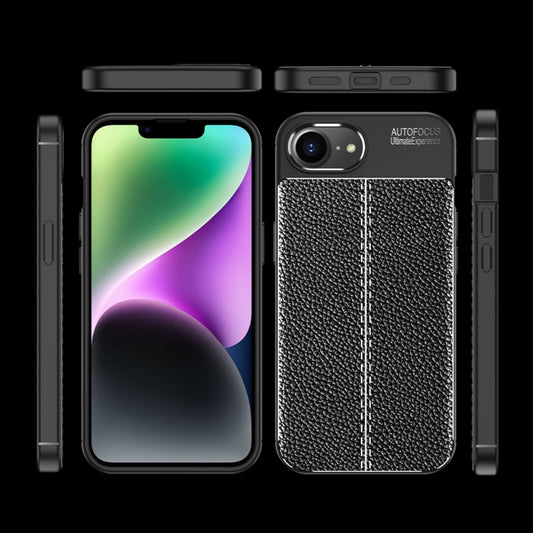 For iPhone 16e Litchi Texture Shockproof TPU Phone Case(Black) by buy2fix