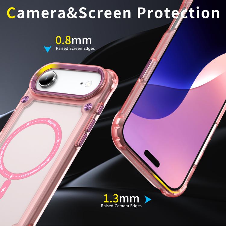 For iPhone Air Skin Feel TPU + PC MagSafe Magnetic Phone Case(Transparent Pink) - iPhone Air Cases by buy2fix | Online Shopping UK | buy2fix