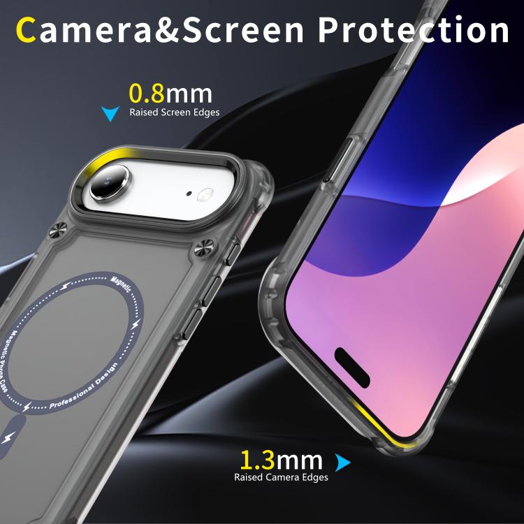 For iPhone Air Skin Feel TPU + PC MagSafe Magnetic Phone Case(Transparent Black) - iPhone Air Cases by buy2fix | Online Shopping UK | buy2fix