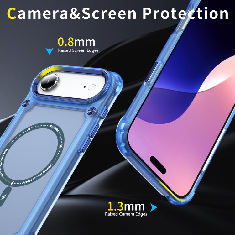 For iPhone Air Skin Feel TPU + PC MagSafe Magnetic Phone Case(Transparent Blue) - iPhone Air Cases by buy2fix | Online Shopping UK | buy2fix