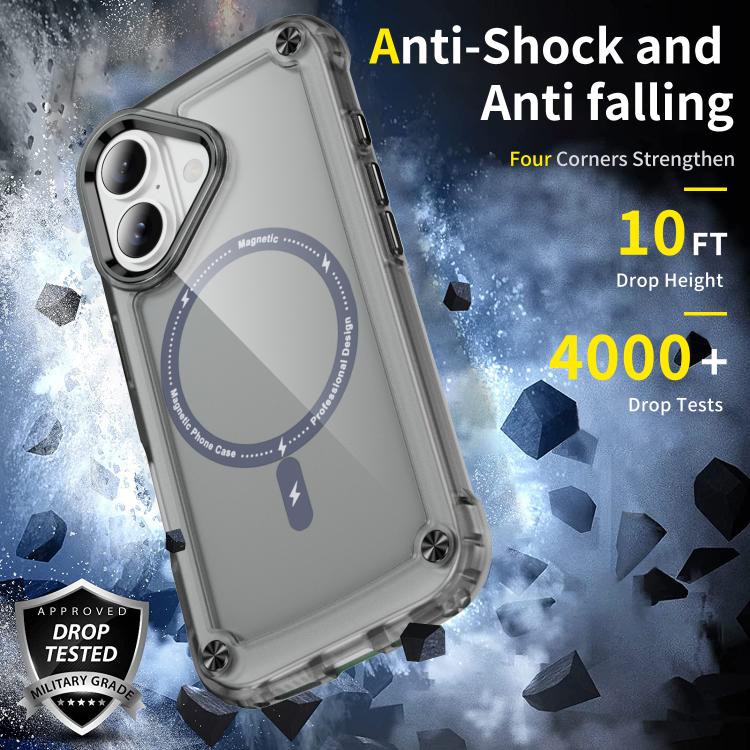 For iPhone 17 Skin Feel TPU + PC MagSafe Magnetic Phone Case(Transparent Black) - iPhone 17 Cases by buy2fix | Online Shopping UK | buy2fix