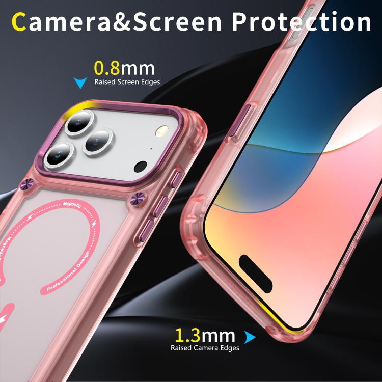 For iPhone 17 Pro Skin Feel TPU + PC MagSafe Magnetic Phone Case(Transparent Pink) - iPhone 17 Pro Cases by buy2fix | Online Shopping UK | buy2fix