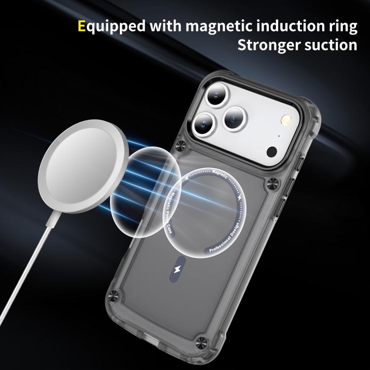 For iPhone 17 Pro Max Skin Feel TPU + PC MagSafe Magnetic Phone Case(Transparent Black) - iPhone 17 Pro Max Cases by buy2fix | Online Shopping UK | buy2fix