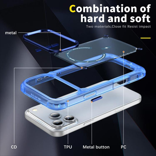 For iPhone 17 Pro Max Skin Feel TPU + PC MagSafe Magnetic Phone Case(Transparent Blue) - iPhone 17 Pro Max Cases by buy2fix | Online Shopping UK | buy2fix