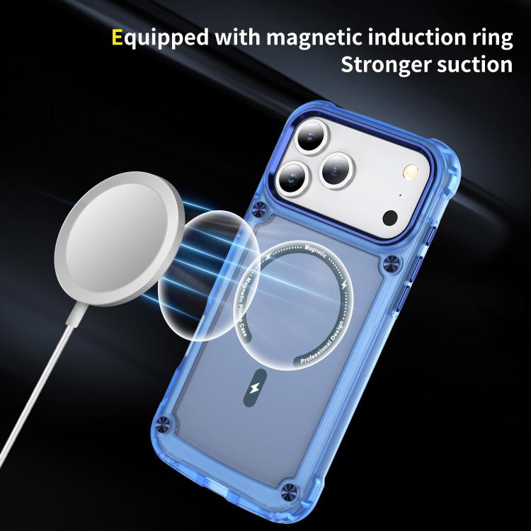 For iPhone 17 Pro Max Skin Feel TPU + PC MagSafe Magnetic Phone Case(Transparent Blue) - iPhone 17 Pro Max Cases by buy2fix | Online Shopping UK | buy2fix