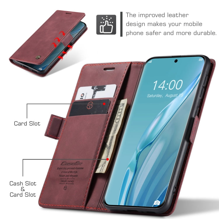 For Huawei P60 Art CaseMe 013 Multifunctional Horizontal Flip Leather Phone Case(Wine Red) - Huawei Cases by CaseMe | Online Shopping UK | buy2fix