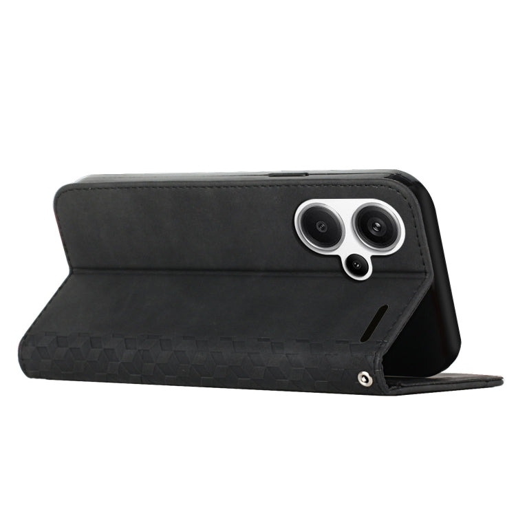 For Xiaomi Redmi Note 13 pro+ Diamond Splicing Skin Feel Magnetic Leather Phone Case(Black) - Xiaomi Cases by buy2fix | Online Shopping UK | buy2fix