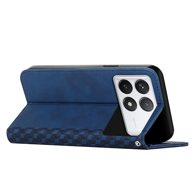 For Xiaomi Redmi K70 / K70 Pro Diamond Splicing Skin Feel Magnetic Leather Phone Case(Blue) - Xiaomi Cases by buy2fix | Online Shopping UK | buy2fix