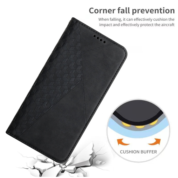 For Xiaomi Redmi K70E Diamond Splicing Skin Feel Magnetic Leather Phone Case(Black) - Xiaomi Cases by buy2fix | Online Shopping UK | buy2fix
