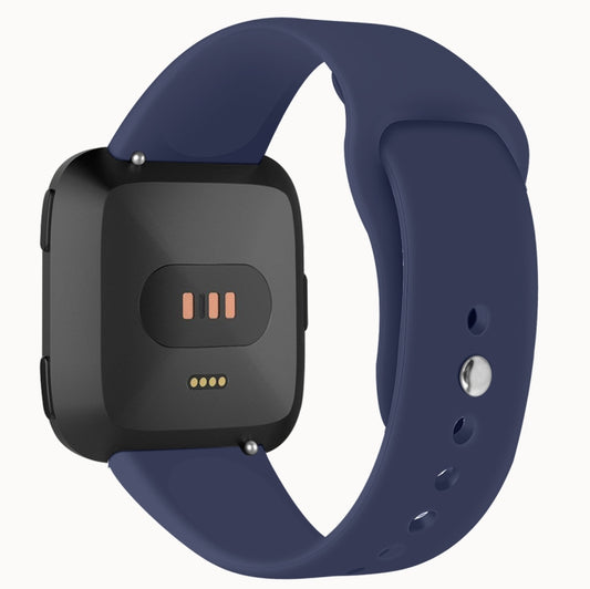 For Fitbit Versa 2 / Fitbit Versa / Fitbit Versa Lite Solid Color Silicone Watch Band, Size:L(Navy) by buy2fix