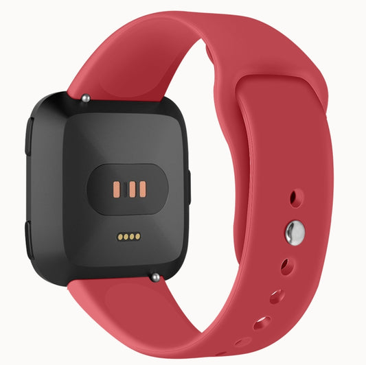 For Fitbit Versa 2 / Fitbit Versa / Fitbit Versa Lite Solid Color Silicone Watch Band, Size:L(Red) by buy2fix