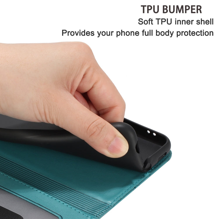 For iPhone 16 Pro Max Cat Embossing Pattern Leather Phone Case with Lanyard(Blue) by buy2fix