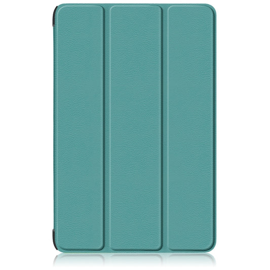 For Samsung Galaxy Tab S9+ Custer Pure Color 3-Fold Holder Smart Leather Tablet Case(Dark Green) by buy2fix