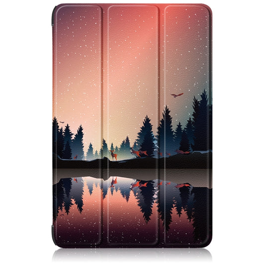 For Samsung Galaxy Tab S9+ Custer Painted 3-Fold Holder Smart Leather Tablet Case(Twilight) by buy2fix