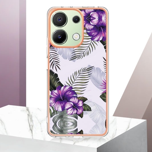 For Xiaomi Redmi Note 13 4G Global Electroplating IMD TPU Phone Case(Purple Flower) by buy2fix