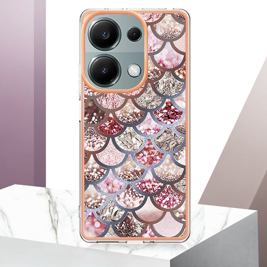 For Xiaomi Poco M6 Pro 4G Electroplating IMD TPU Phone Case(Pink Scales) by buy2fix