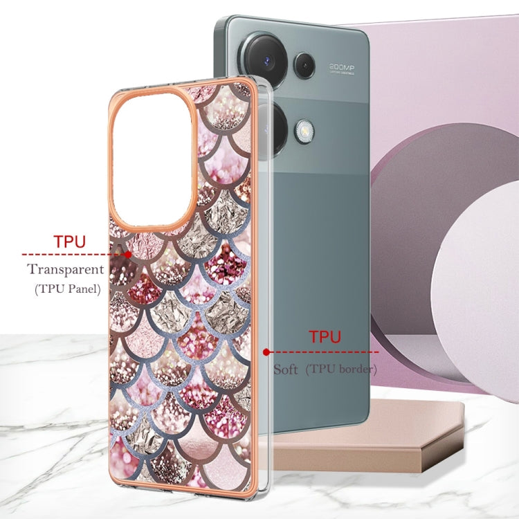 For Xiaomi Poco M6 Pro 4G Electroplating IMD TPU Phone Case(Pink Scales) by buy2fix