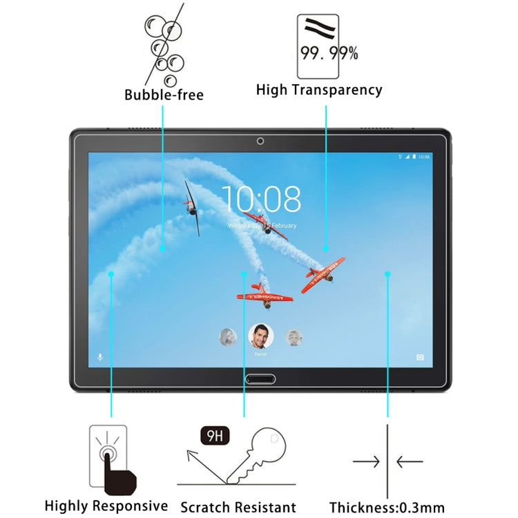 2 PCS For Lenovo Tab P10 X705M 9H 0.3mm Explosion-proof Tempered Glass Film - Others by buy2fix | Online Shopping UK | buy2fix