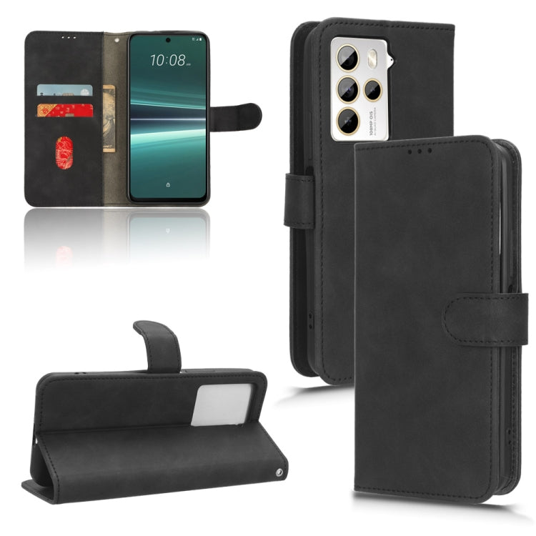 For HTC U23 Pro Skin Feel Magnetic Flip Leather Phone Case(Black) - More Brand by buy2fix | Online Shopping UK | buy2fix