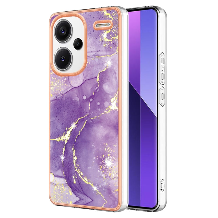 For Xiaomi Redmi Note 13 Pro+ 5G Electroplating Marble Dual-side IMD Phone Case(Purple 002) - Xiaomi Cases by buy2fix | Online Shopping UK | buy2fix