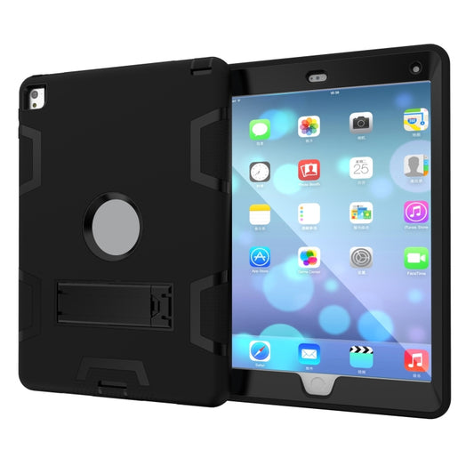 For iPad 9.7(2017) Shockproof PC + Silicone Protective Case,with Holder(Black) - iPad 9.7 (2018) & (2017) Cases by buy2fix | Online Shopping UK | buy2fix