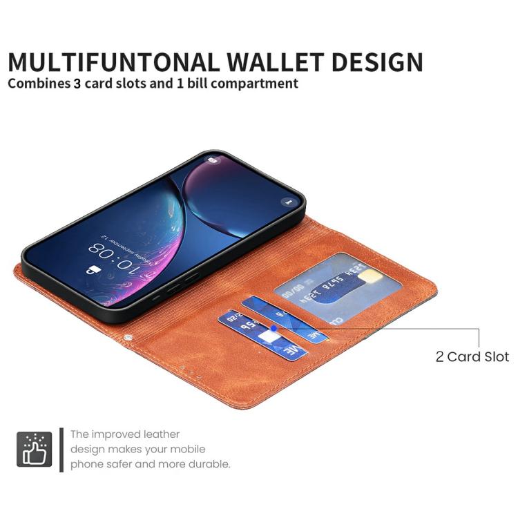 For iPhone 17 Rhombus Texture Magnetic Leather Phone Case(Brown) - iPhone 17 Cases by buy2fix | Online Shopping UK | buy2fix