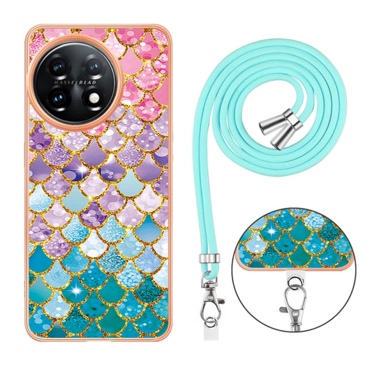 For OnePlus 11 Electroplating IMD TPU Phone Case with Lanyard(Colorful Scales) by buy2fix