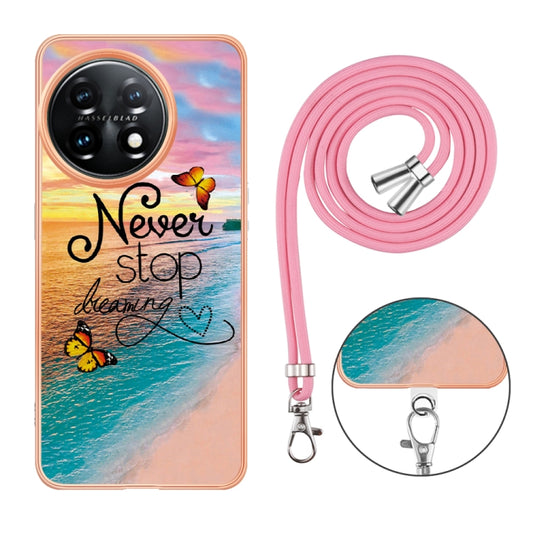 For OnePlus 11 Electroplating IMD TPU Phone Case with Lanyard(Dream Butterfly) by buy2fix