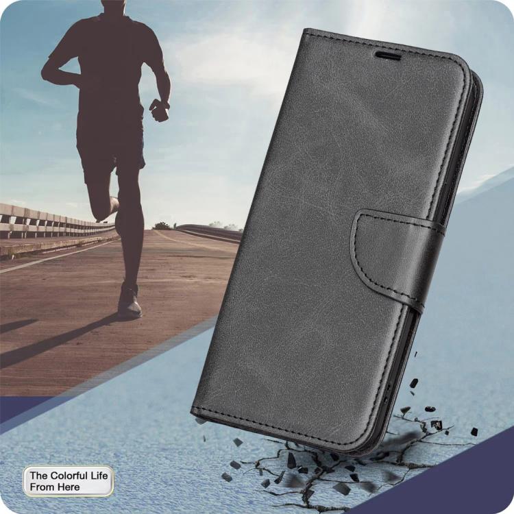 For iPhone Air Lambskin Texture Pure Color Flip Leather Phone Case(Black) - iPhone Air Cases by buy2fix | Online Shopping UK | buy2fix