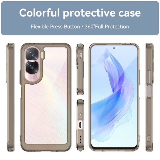 For Honor X50i Colorful Series Acrylic Hybrid TPU Phone Case(Transparent Grey) by buy2fix