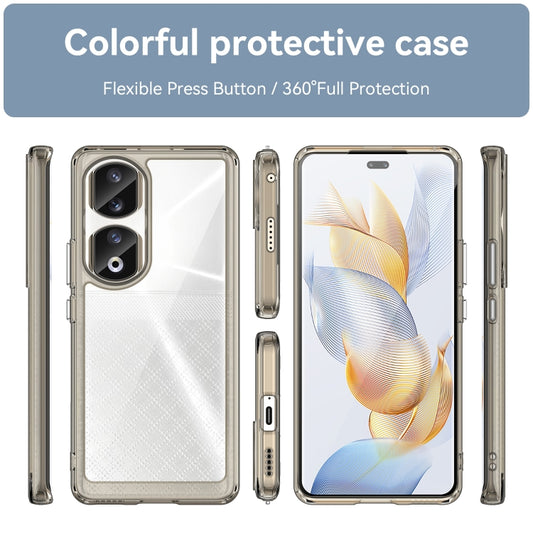 For Honor 80 Pro Colorful Series Acrylic Hybrid TPU Phone Case(Transparent Grey) by buy2fix