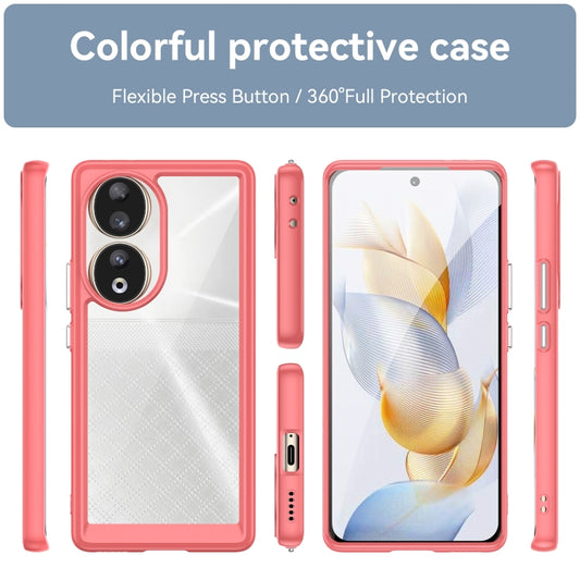 For Honor 80 Colorful Series Acrylic Hybrid TPU Phone Case(Red) by buy2fix
