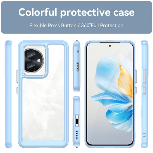 For Honor 100 Colorful Series Acrylic Hybrid TPU Phone Case(Blue) by buy2fix