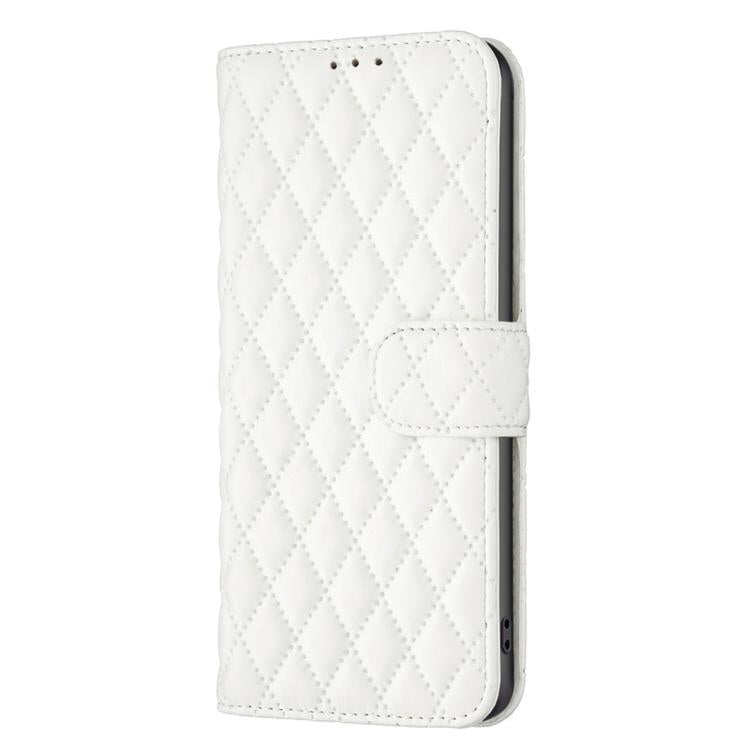 For iPhone 17 Diamond Lattice Wallet Flip Leather Phone Case(White) - iPhone 17 Cases by buy2fix | Online Shopping UK | buy2fix