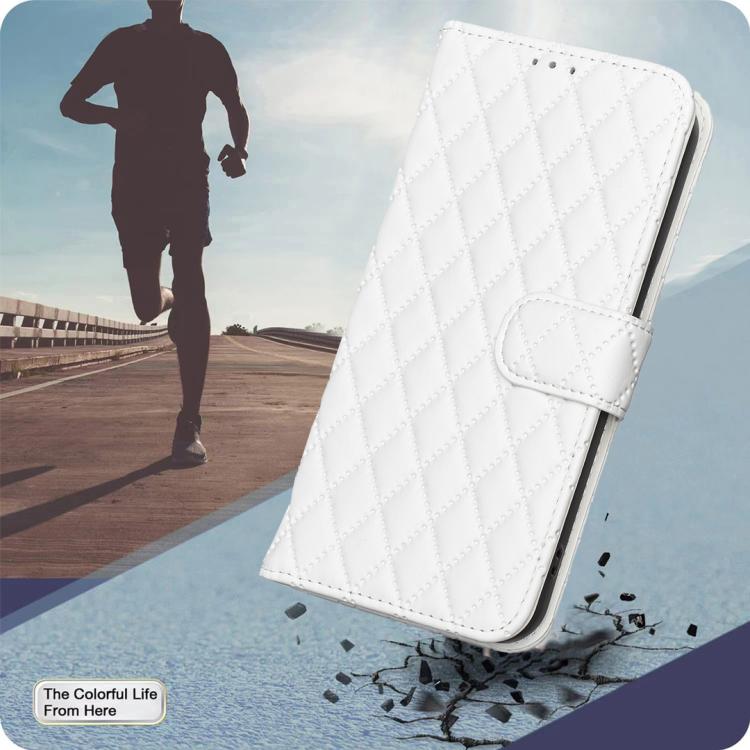 For iPhone Air Diamond Lattice Wallet Flip Leather Phone Case(White) - iPhone Air Cases by buy2fix | Online Shopping UK | buy2fix