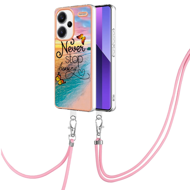 For Xiaomi Redmi Note 13 Pro+ 5G Electroplating IMD TPU Phone Case with Lanyard(Dream Butterfly) - Xiaomi Cases by buy2fix | Online Shopping UK | buy2fix