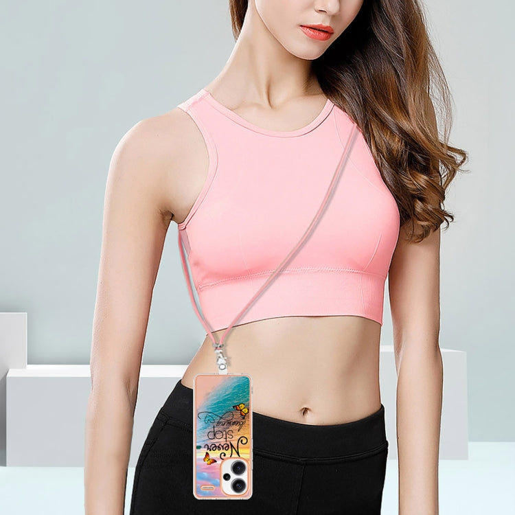 For Xiaomi Redmi Note 13 Pro+ 5G Electroplating IMD TPU Phone Case with Lanyard(Dream Butterfly) - Xiaomi Cases by buy2fix | Online Shopping UK | buy2fix