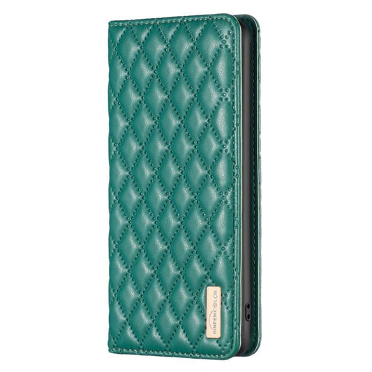 For iPhone Air Diamond Lattice Magnetic Leather Flip Phone Case(Green) - iPhone Air Cases by buy2fix | Online Shopping UK | buy2fix