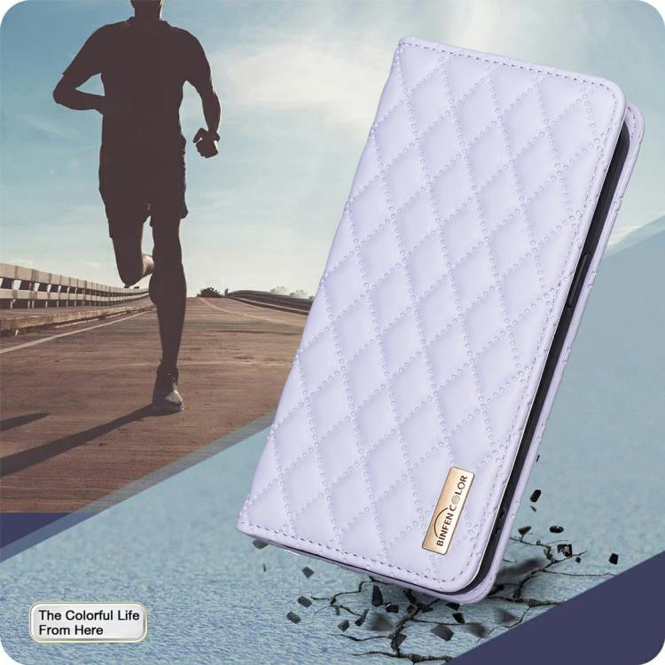 For iPhone Air Diamond Lattice Magnetic Leather Flip Phone Case(Purple) - iPhone Air Cases by buy2fix | Online Shopping UK | buy2fix