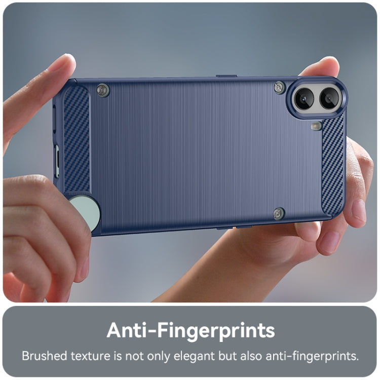 For Nothing CMF Phone 1 Carbon Fiber Brushed Texture TPU Phone Case(Blue) - More Brand by buy2fix | Online Shopping UK | buy2fix