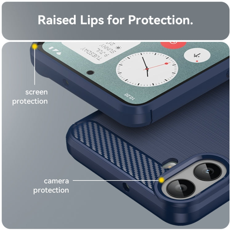 For Nothing CMF Phone 1 Carbon Fiber Brushed Texture TPU Phone Case(Blue) - More Brand by buy2fix | Online Shopping UK | buy2fix